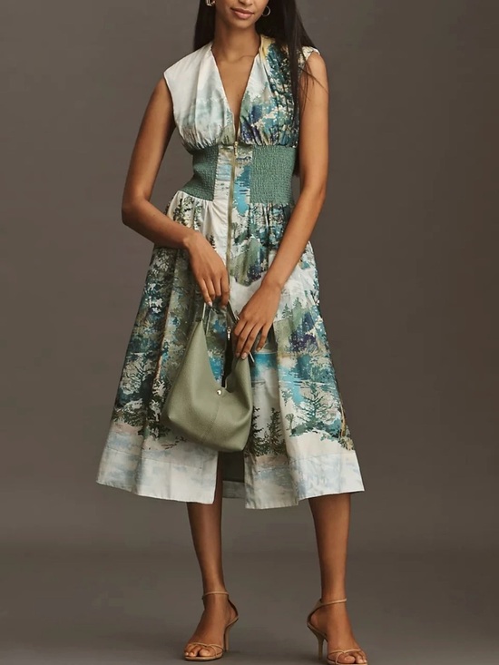 Anthropologie Dresses & Skirts - Anthropologie Tommie Cotton Zip Front Midi Dress